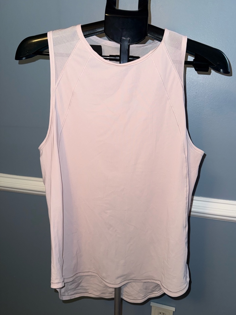 Lululemon Sculpt Tank II Light Pink Mesh Open Back Workout Top - Size 10 EUC